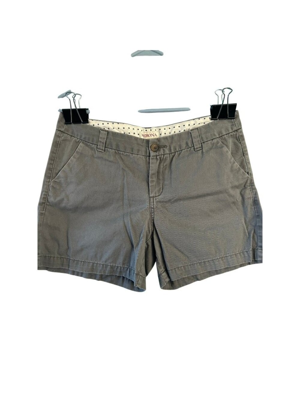 Merona Chino Shorts Womens Size 6 Gray 100% Cotton Casual Summer Everyday